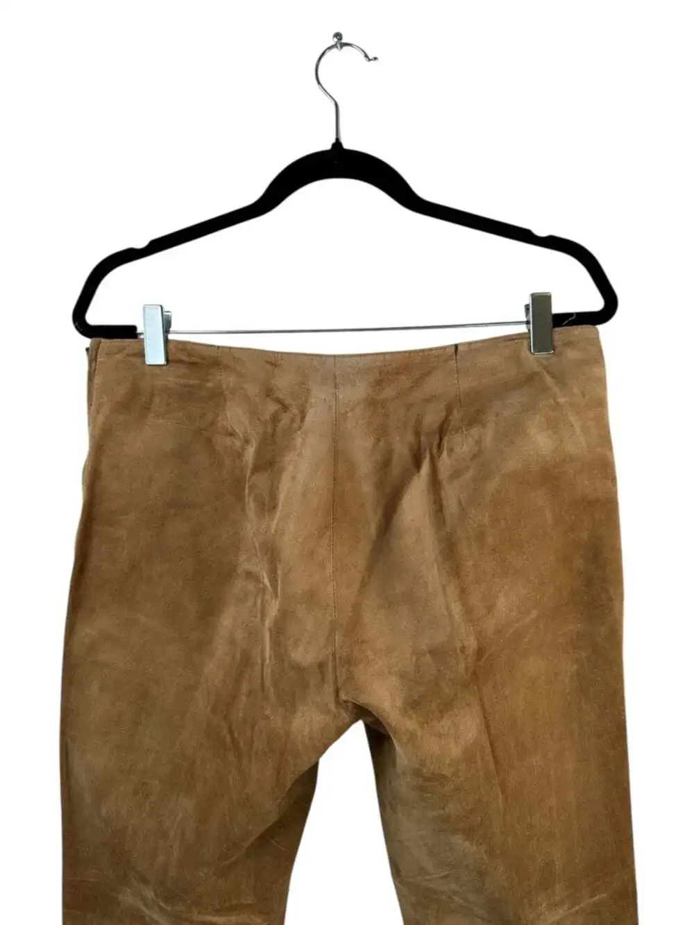 Danier Genuine Tan Suede Leather Pants 10 Straight Leg 70s Boho Luxe Tailored